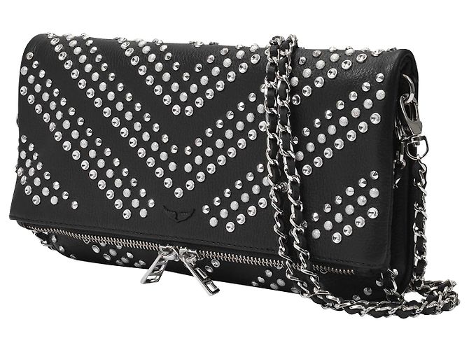 Zadig & Voltaire Bolsa Rock em Couro Preto - vista 3