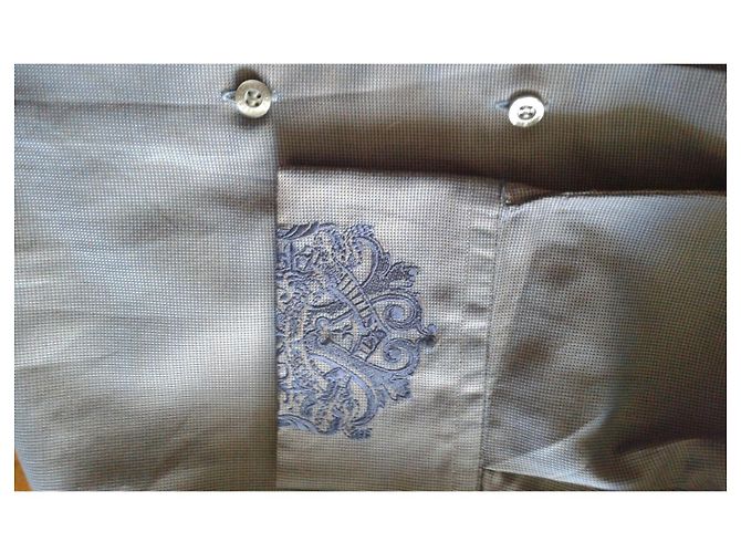 Camisa Christian Lacroix de algodão azul com bordado - vista 11