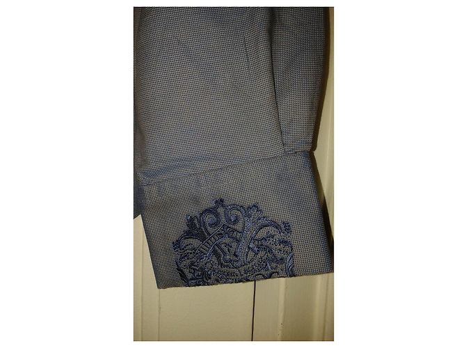 Camisa Christian Lacroix de algodão azul com bordado - vista 3