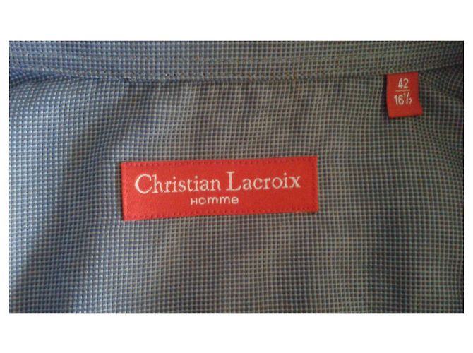 Camisa Christian Lacroix de algodão azul com bordado - vista 5