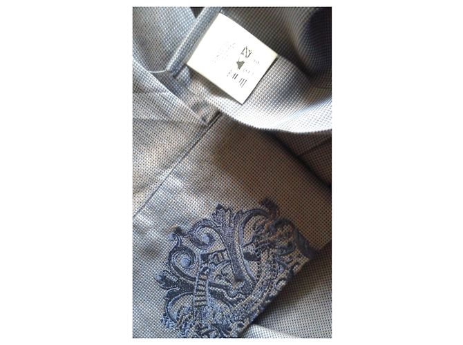 Camisa Christian Lacroix de algodão azul com bordado - vista 6
