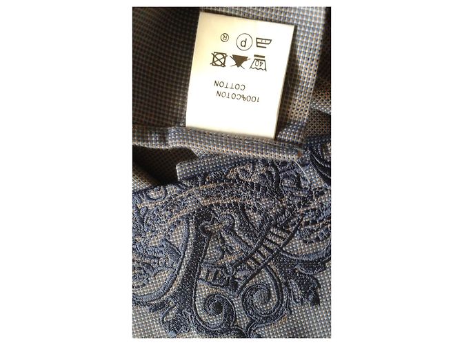 Camisa Christian Lacroix de algodão azul com bordado - vista 7
