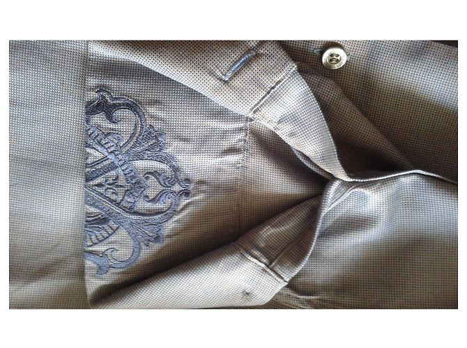 Camisa Christian Lacroix de algodão azul com bordado - vista 9