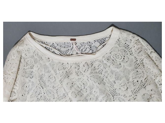 Free People Weiße Langarmbluse - Ansicht 4
