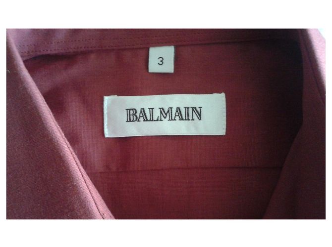 Balmain Hemd aus Baumwolle Dunkelrot Bordeaux - Ansicht 9