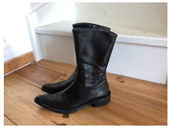 Botas Vero Cuoio de couro preto 35 - vista 2