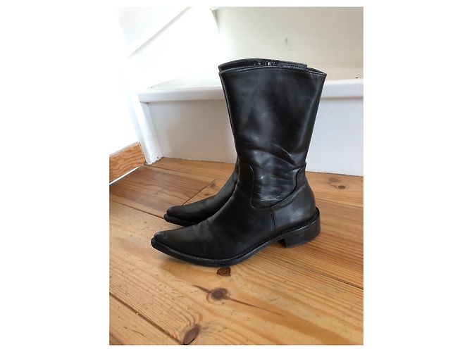 Botas Vero Cuoio de couro preto 35 - vista 3