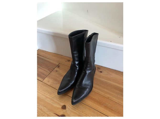 Botas Vero Cuoio de couro preto 35 - vista 4