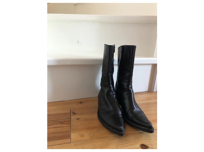 Botas Vero Cuoio de couro preto 35 - vista 6