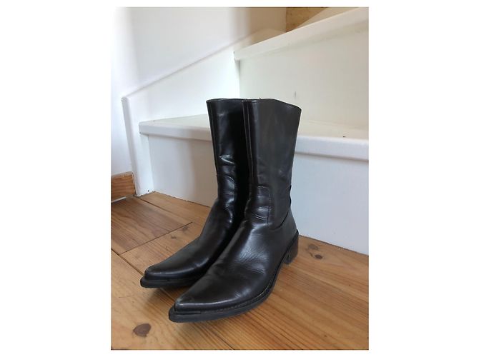 Botas Vero Cuoio de couro preto 35 - vista 7