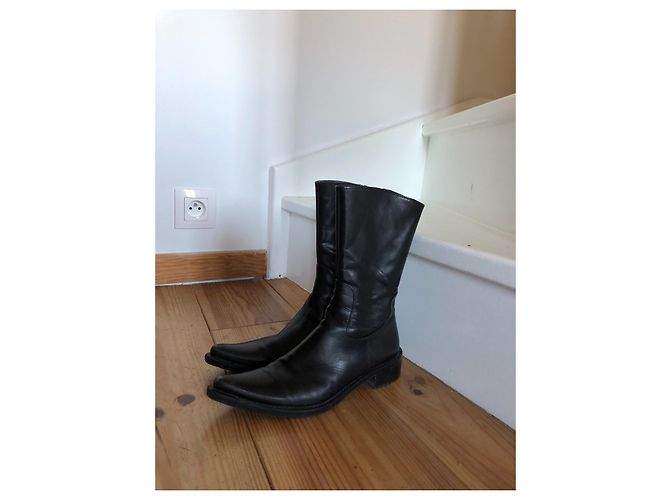Botas Vero Cuoio de couro preto 35 - vista 8