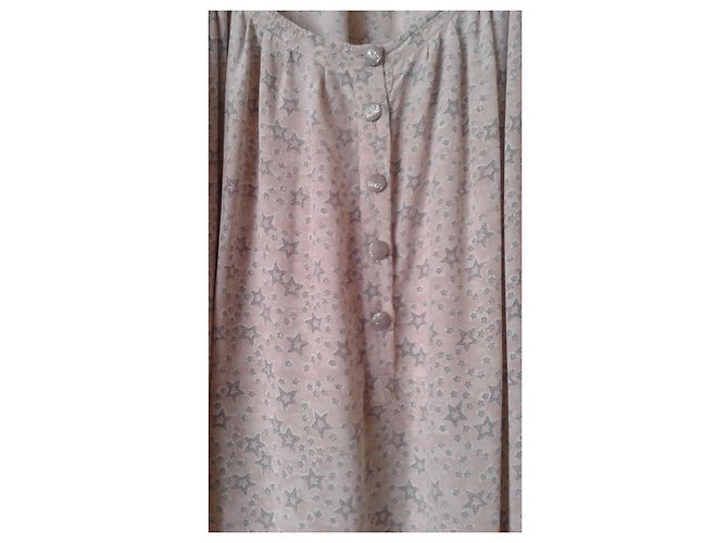 Maje Seidenkleid Beige mit Sternenprint Größe 2 - Ansicht 3