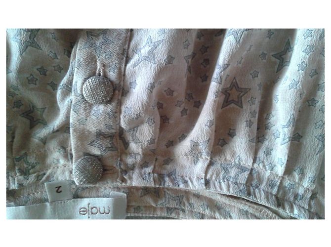 Maje Seidenkleid Beige mit Sternenprint Größe 2 - Ansicht 4