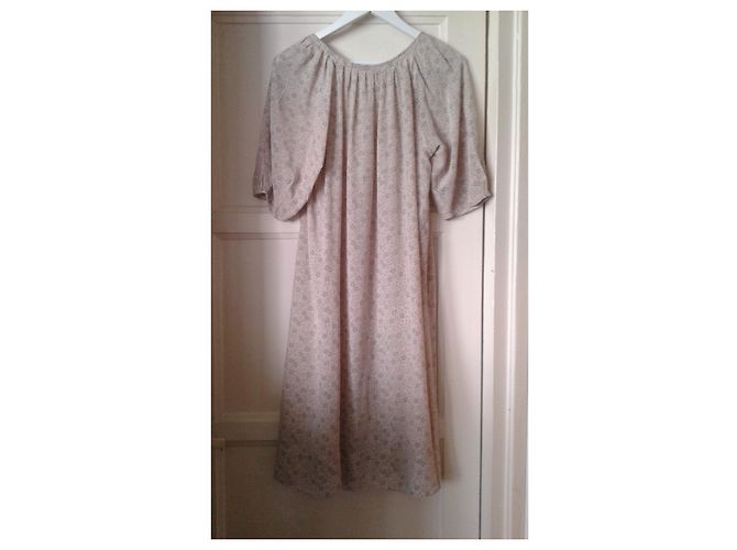 Maje Seidenkleid Beige mit Sternenprint Größe 2 - Ansicht 8