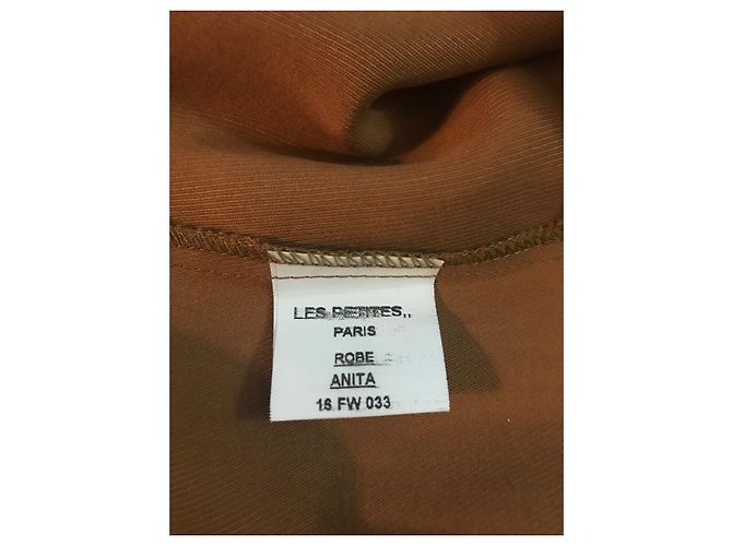 Les Petites Kurzärmeliges Kleid Cognac Lyocell - Ansicht 6