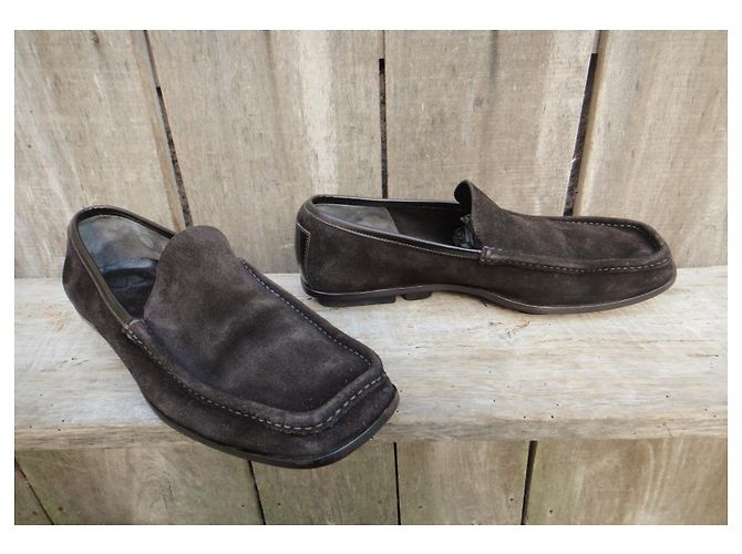 Mocassini Gucci Marrone Scuro Camoscio 43 IT - vista 2