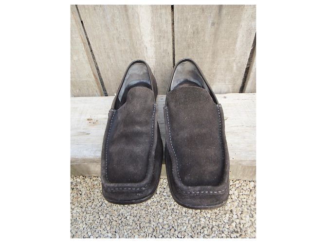 Mocassini Gucci Marrone Scuro Camoscio 43 IT - vista 3