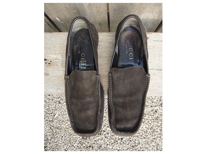Mocassini Gucci Marrone Scuro Camoscio 43 IT - vista 8