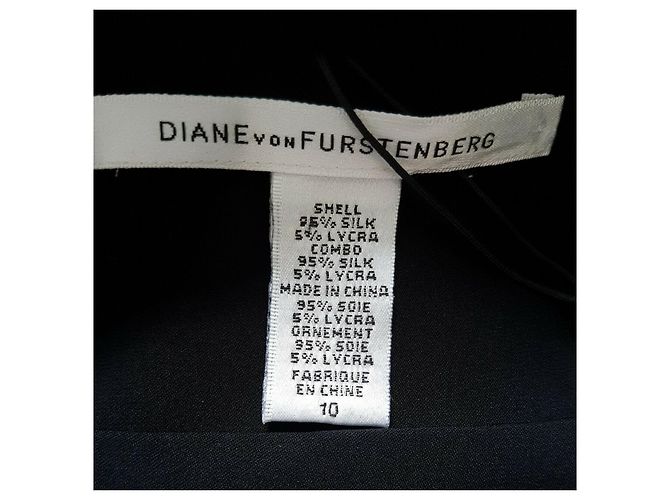 Diane Von Furstenberg Vestido de seda DvF AYANA estampado chevron Castaño Negro Crudo - vista 3