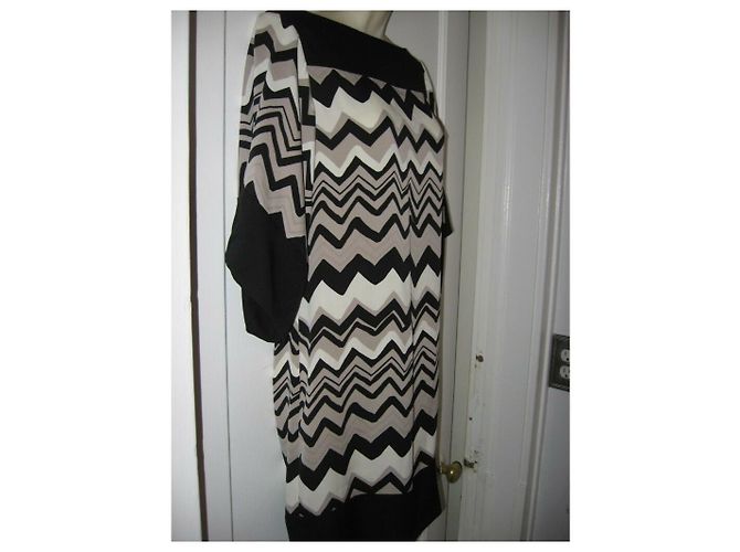Diane Von Furstenberg Vestido de seda DvF AYANA estampado chevron Castaño Negro Crudo - vista 5