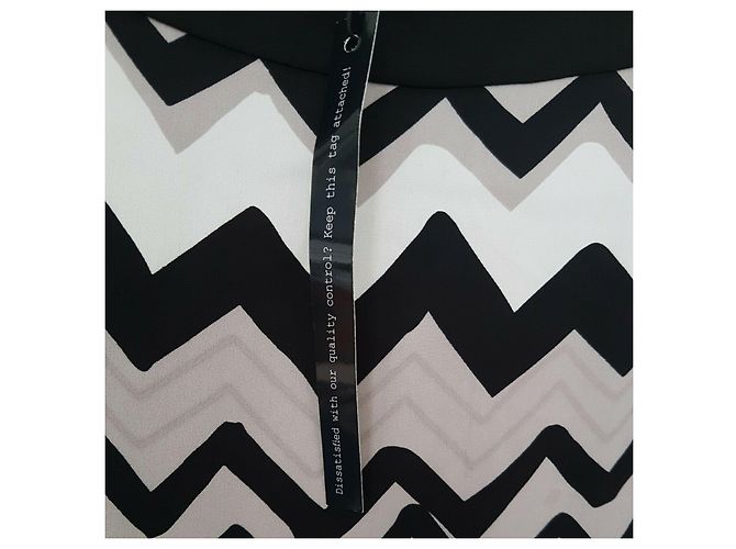 Diane Von Furstenberg Vestido de seda DvF AYANA estampado chevron Castaño Negro Crudo - vista 6