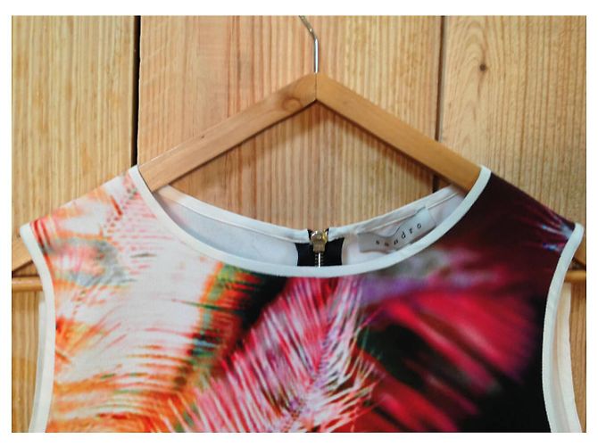 Sandro Top sin mangas con peplum Erosion estampado digital Multicolor - vista 2