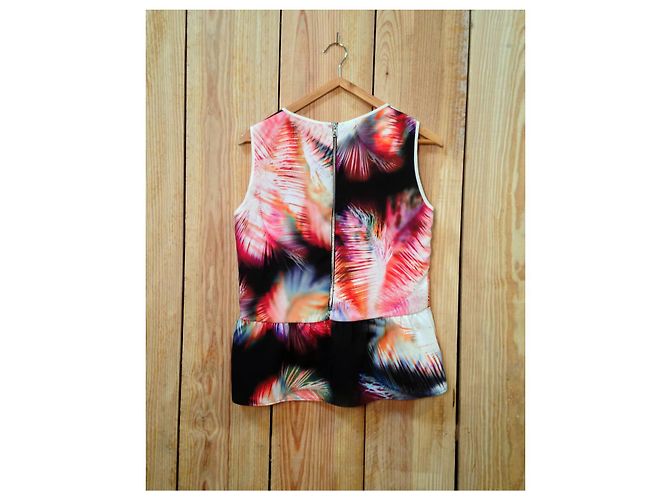 Sandro Top sin mangas con peplum Erosion estampado digital Multicolor - vista 3