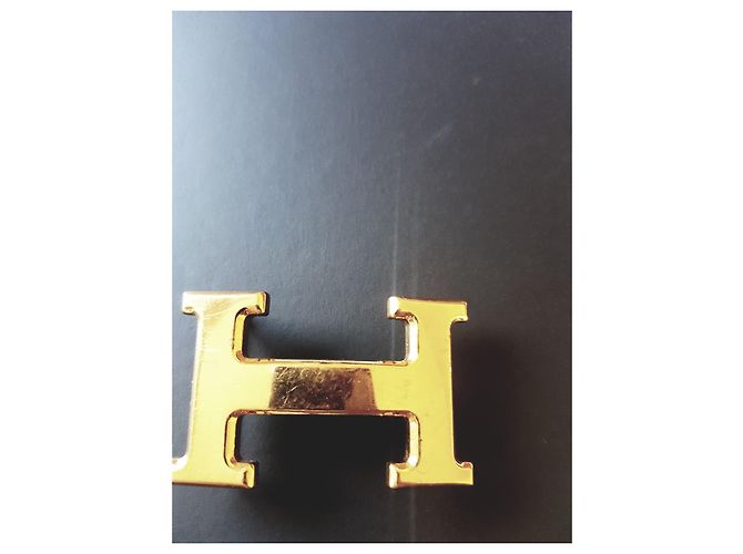 Constance Hermès Gürtel Konstanz Gürtel 32 mm Größe. 85 Weiß Hellbraun Gold hardware - Ansicht 5