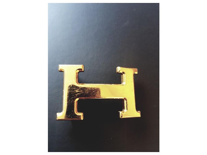 Constance Hermès Gürtel Konstanz Gürtel 32 mm Größe. 85 Weiß Hellbraun Gold hardware - Ansicht 6
