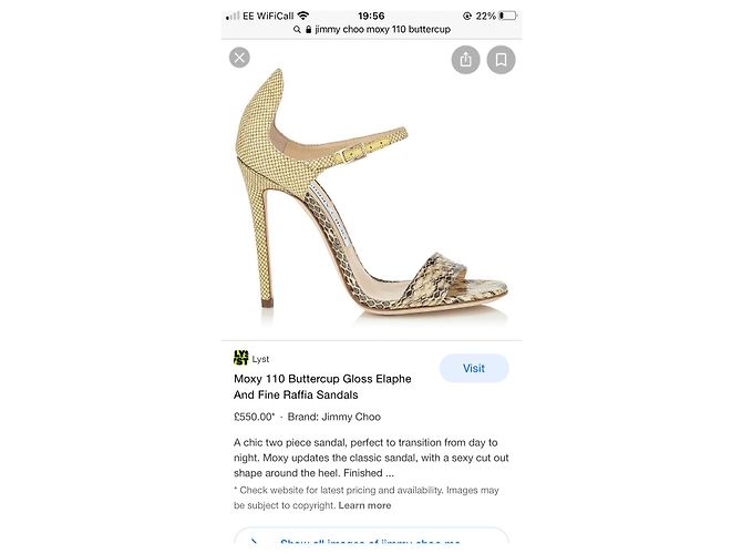 Sandali Jimmy Choo Moxy 110 in elaphe e rafia beige 39 Cachi - vista 7