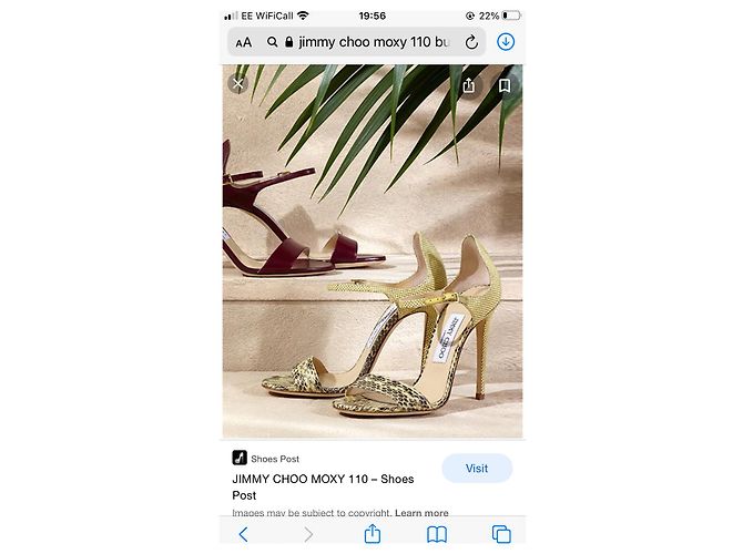 Sandali Jimmy Choo Moxy 110 in elaphe e rafia beige 39 Cachi - vista 8
