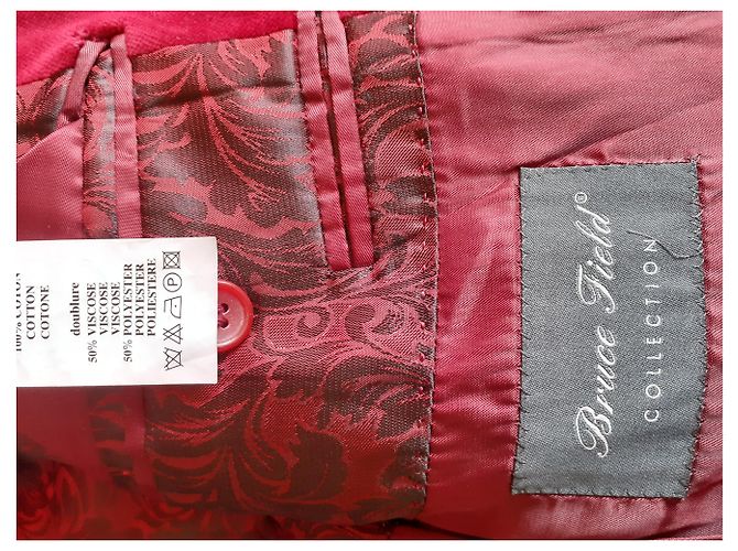 Giacca Blazer Bruce Field in Velluto di Cotone Rosso - vista 3