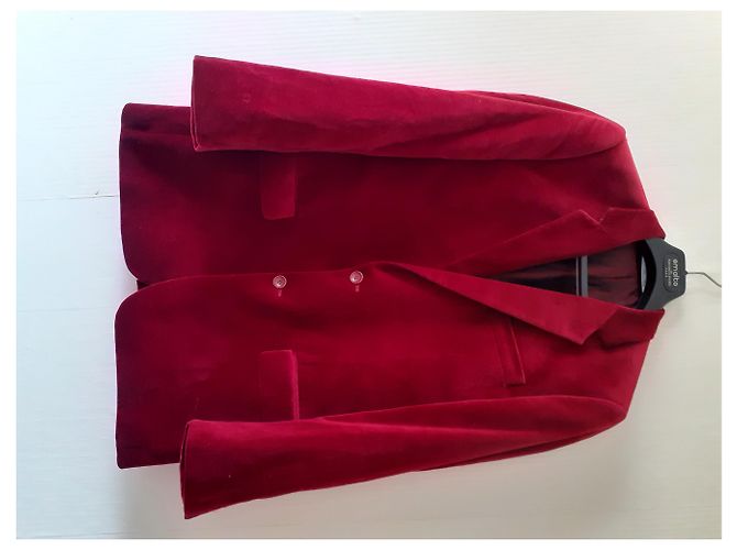 Giacca Blazer Bruce Field in Velluto di Cotone Rosso - vista 5