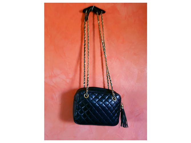 Camera Chanel Vintage Kameratasche Marineblau Dunkelblau Gold hardware - Ansicht 3