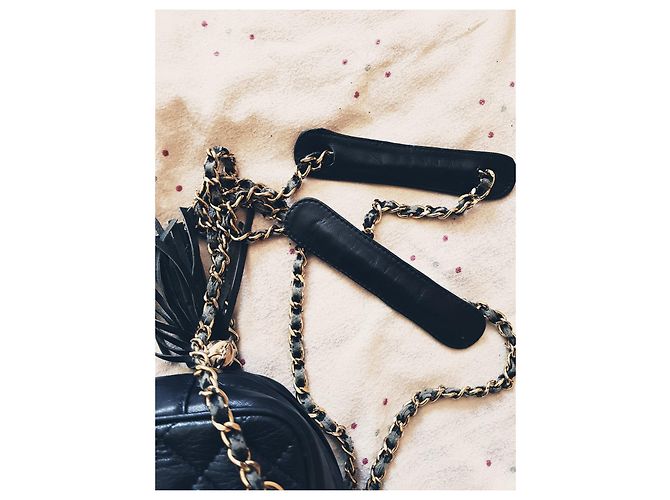 Camera Chanel Vintage Kameratasche Marineblau Dunkelblau Gold hardware - Ansicht 6