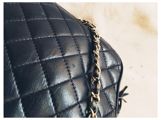 Camera Chanel Vintage Kameratasche Marineblau Dunkelblau Gold hardware - Ansicht 7