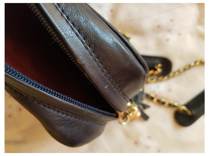 Camera Chanel Vintage Kameratasche Marineblau Dunkelblau Gold hardware - Ansicht 8