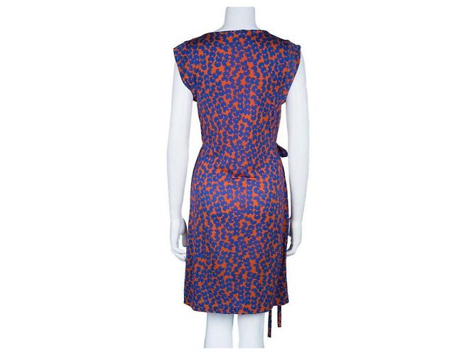 Abito Diane Von Furstenberg Amberlin in seta blu e arancione - vista 3