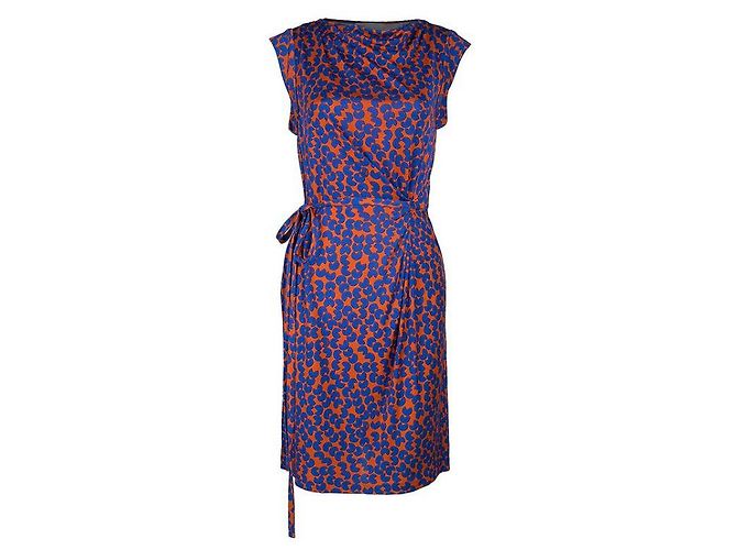 Abito Diane Von Furstenberg Amberlin in seta blu e arancione - vista 4