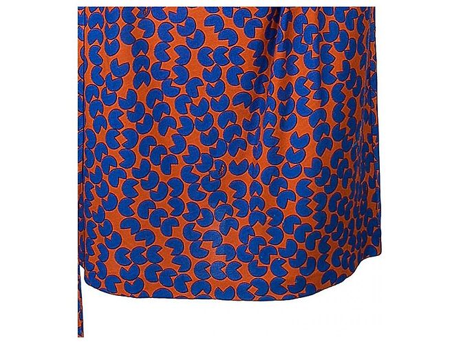 Abito Diane Von Furstenberg Amberlin in seta blu e arancione - vista 5