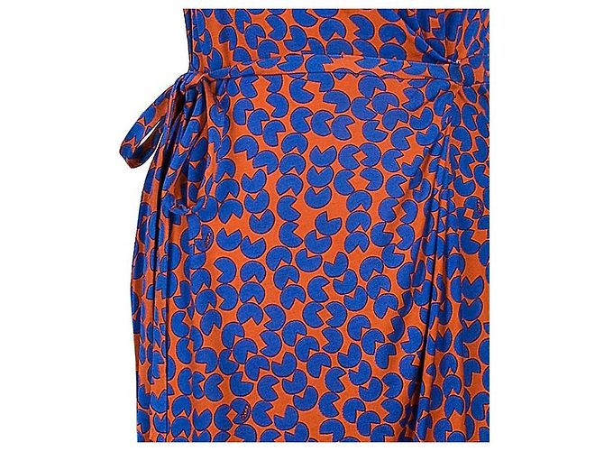 Abito Diane Von Furstenberg Amberlin in seta blu e arancione - vista 7