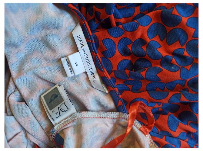 Abito Diane Von Furstenberg Amberlin in seta blu e arancione - vista 8