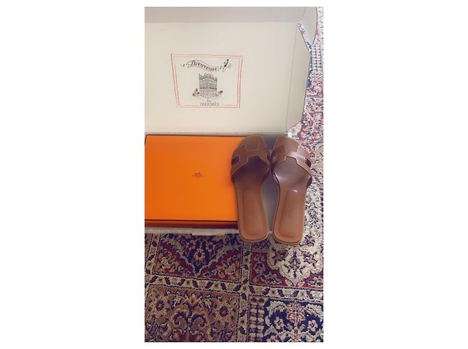 Mules Hermès Oran in pelle marrone Marrone scuro - vista 3