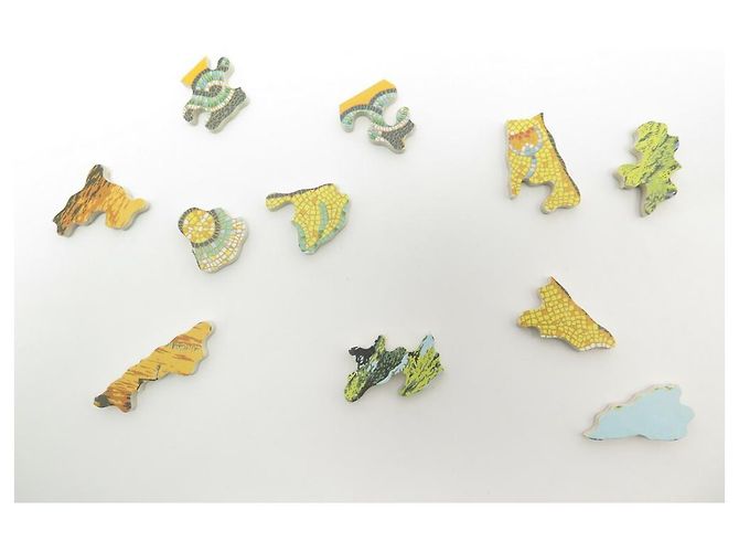 Hermès RARO PUZZLE DI HERMES SOTTO IL CEDRO 270 PEZZI SCIARPA QUADRATI + SCATOLA SCIARPA SERPENTE Multicolore - vista 13