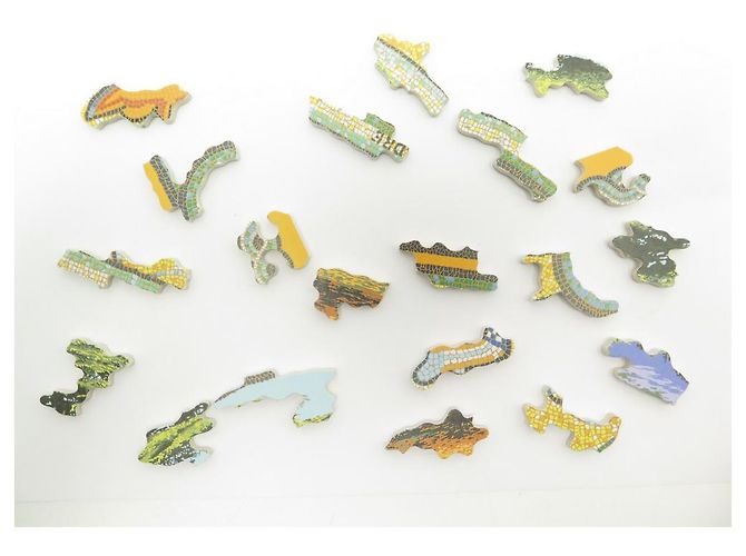 Hermès RARO PUZZLE DI HERMES SOTTO IL CEDRO 270 PEZZI SCIARPA QUADRATI + SCATOLA SCIARPA SERPENTE Multicolore - vista 8