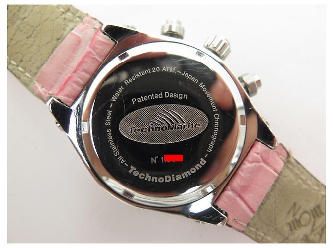 TECHNOMARINE TECHNODIAMOND UHR 37 MM QUARZSTAHL DIAMANTEN +2 Armbänder Pink - Ansicht 5