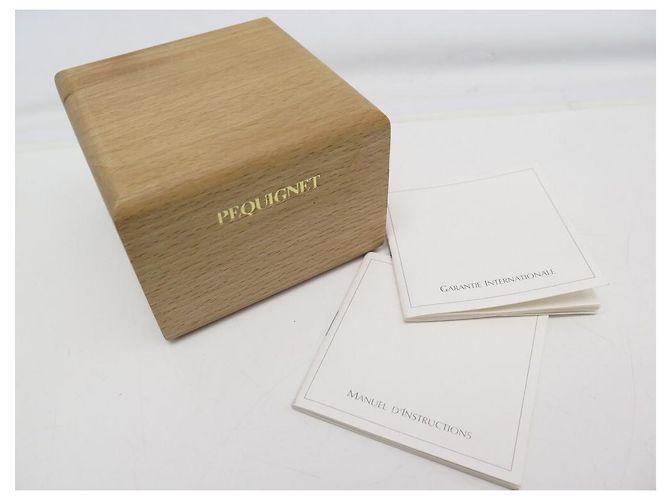 Relógio pequignet 28 PLACA DE OURO MM QUARTZO E COURO DE LEZARD VERDE + CAIXA DE RELÓGIO DE AÇO Dourado - vista 10