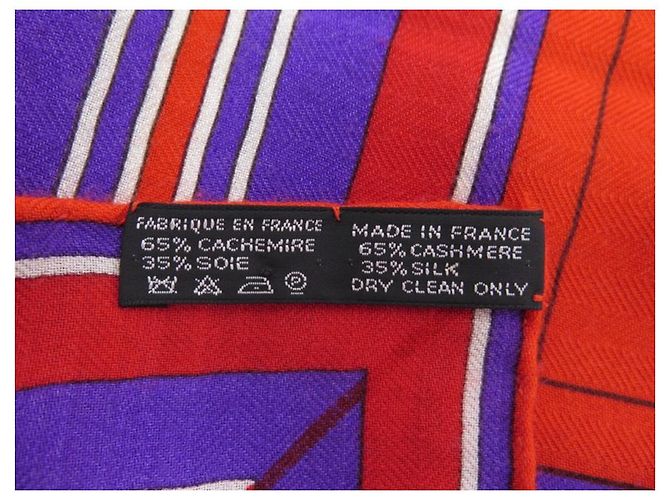 Hermès CHALE HERMES DECKEN UND D-DAY OUTFITS. EUDEL KASCHMIR UND ROTE SEIDE - Ansicht 11