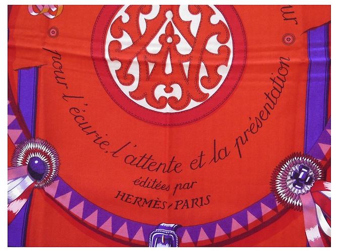Hermès CHALE HERMES DECKEN UND D-DAY OUTFITS. EUDEL KASCHMIR UND ROTE SEIDE - Ansicht 4
