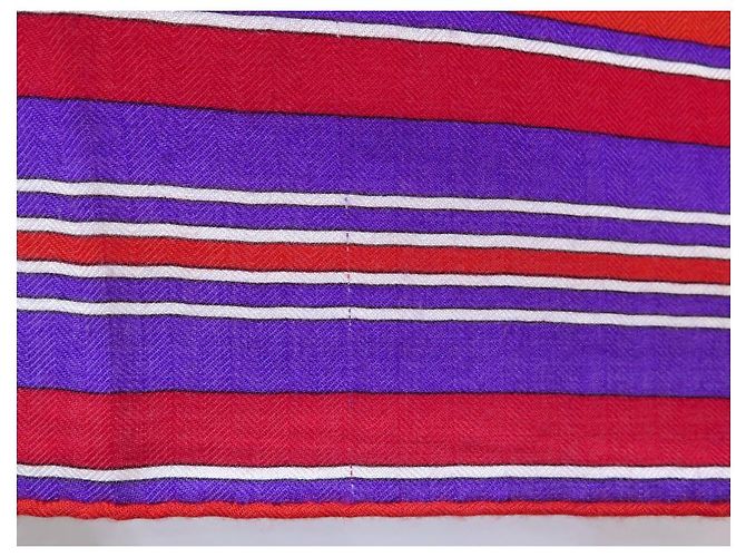 Hermès CHALE HERMES DECKEN UND D-DAY OUTFITS. EUDEL KASCHMIR UND ROTE SEIDE - Ansicht 8